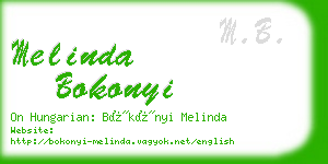 melinda bokonyi business card